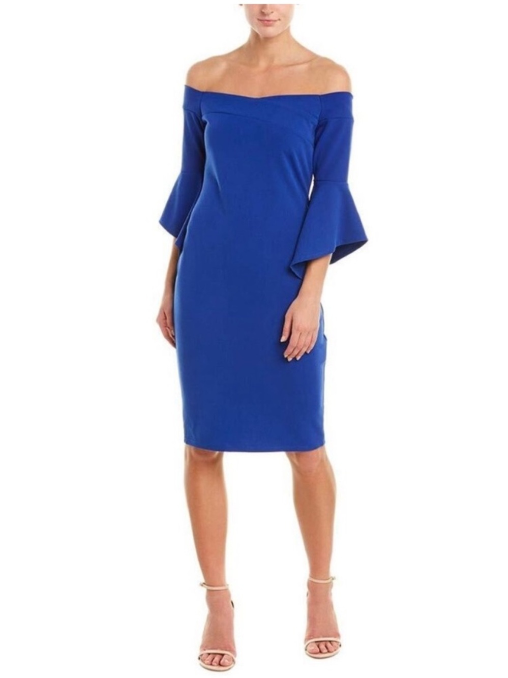 bebe Light Blue Off-Shoulder Cocktail Dress SZ 12